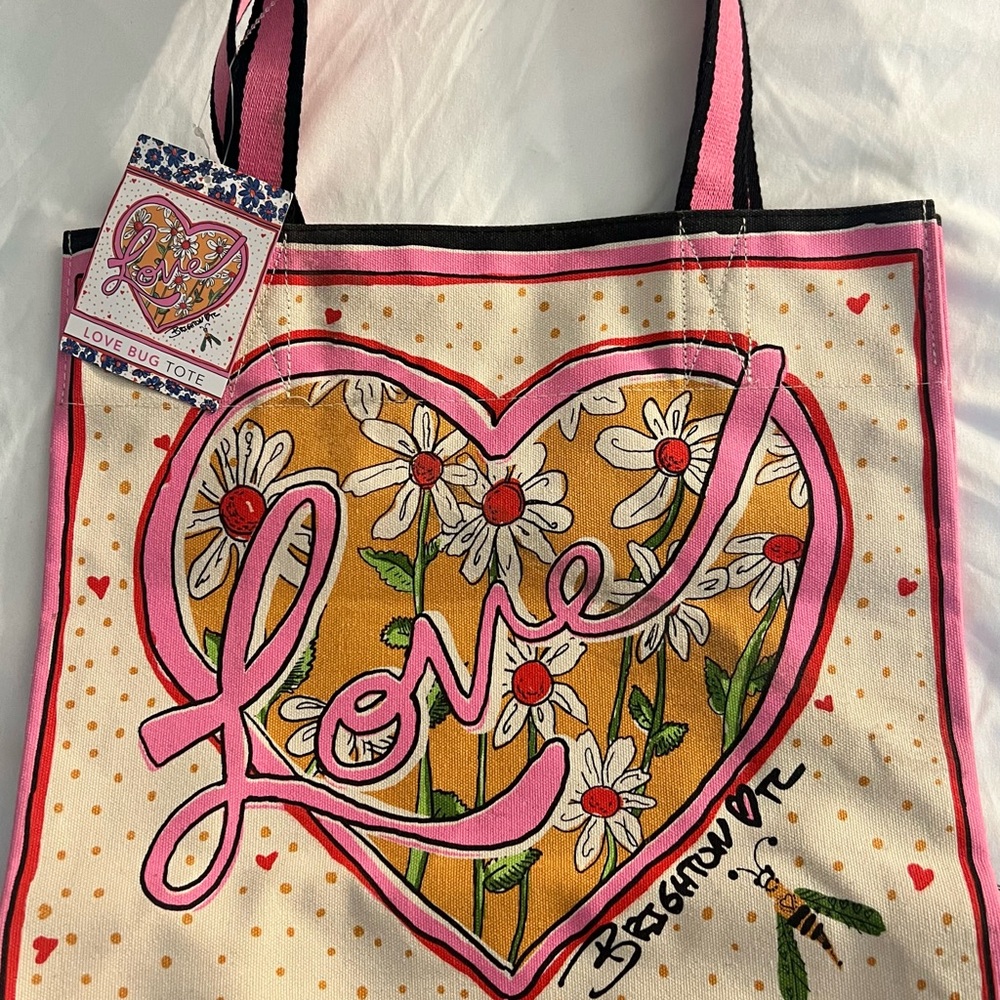 Brighton Love Bug Canvas Tom Clancy Tote Bag BNWT Valentine's Day Gift